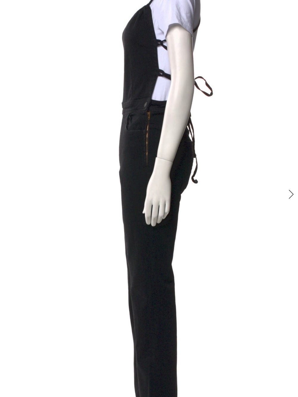 MOTHER Black Denim Square Neck Backless Tie Jumpsuit Overalls Size 27 EUC - Picture 6 of 10